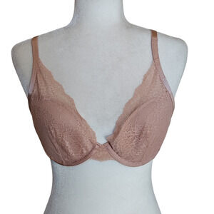 Soma Lace Plunge Bra Mauve Pink Size 34B Lightest‎ Lift Adjustable Straps